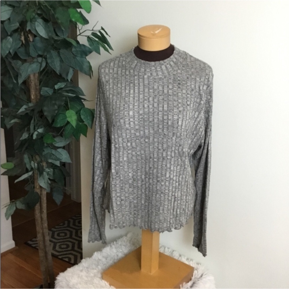 Candies long sleeve lightweight mock neck Womans size 1X NWT gray